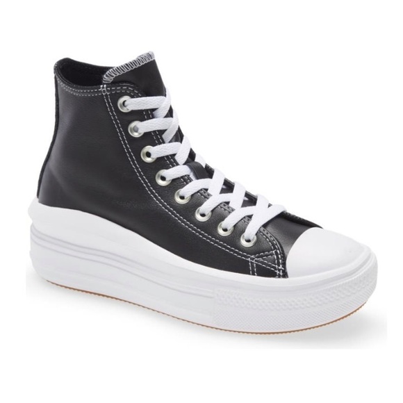 {Converse} move platform leather high top sneaker - Picture 1 of 6